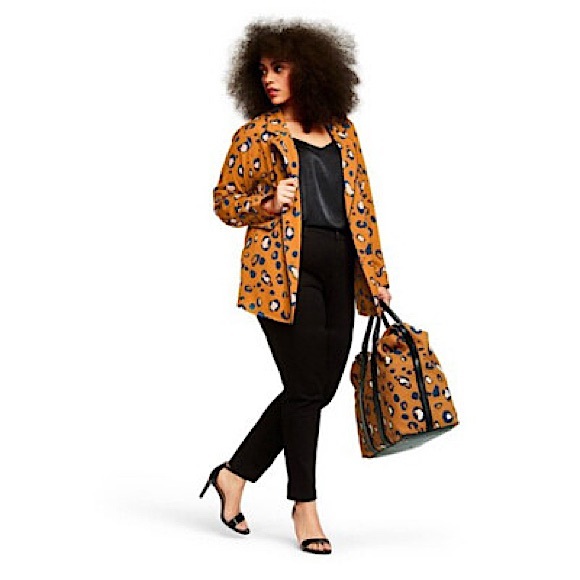 3.1 PHILLIP LIM Target Orange and Blue Leopard Print Patterned Blazer Sz XL NWOT - Picture 1 of 16